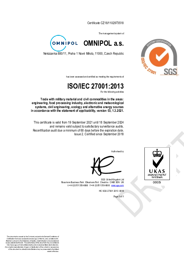 ISO Certificate 27001 EN